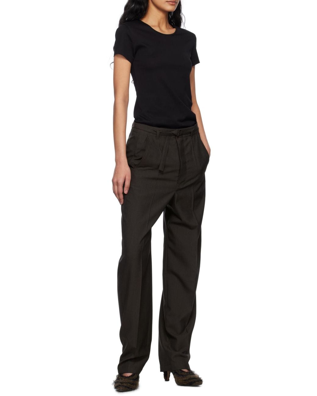 Lemaire Black Cotton T-Shirt