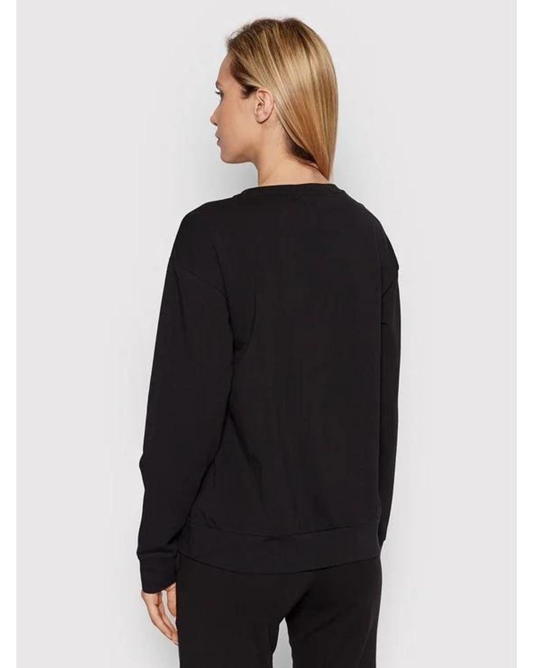 EA7 Black Round Collar Logo Sweater