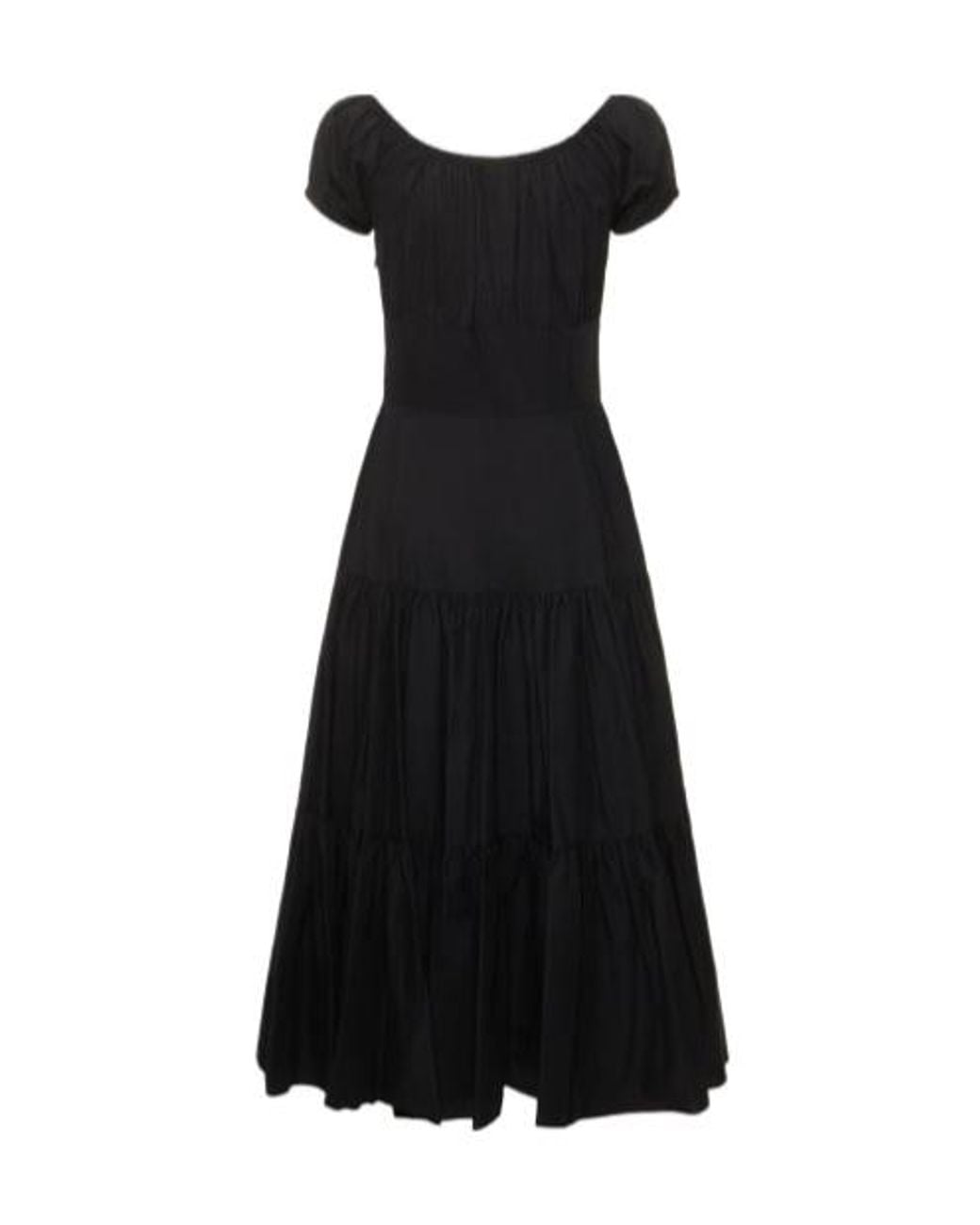 Michael Kors Black Pleated Medium-Length Dress