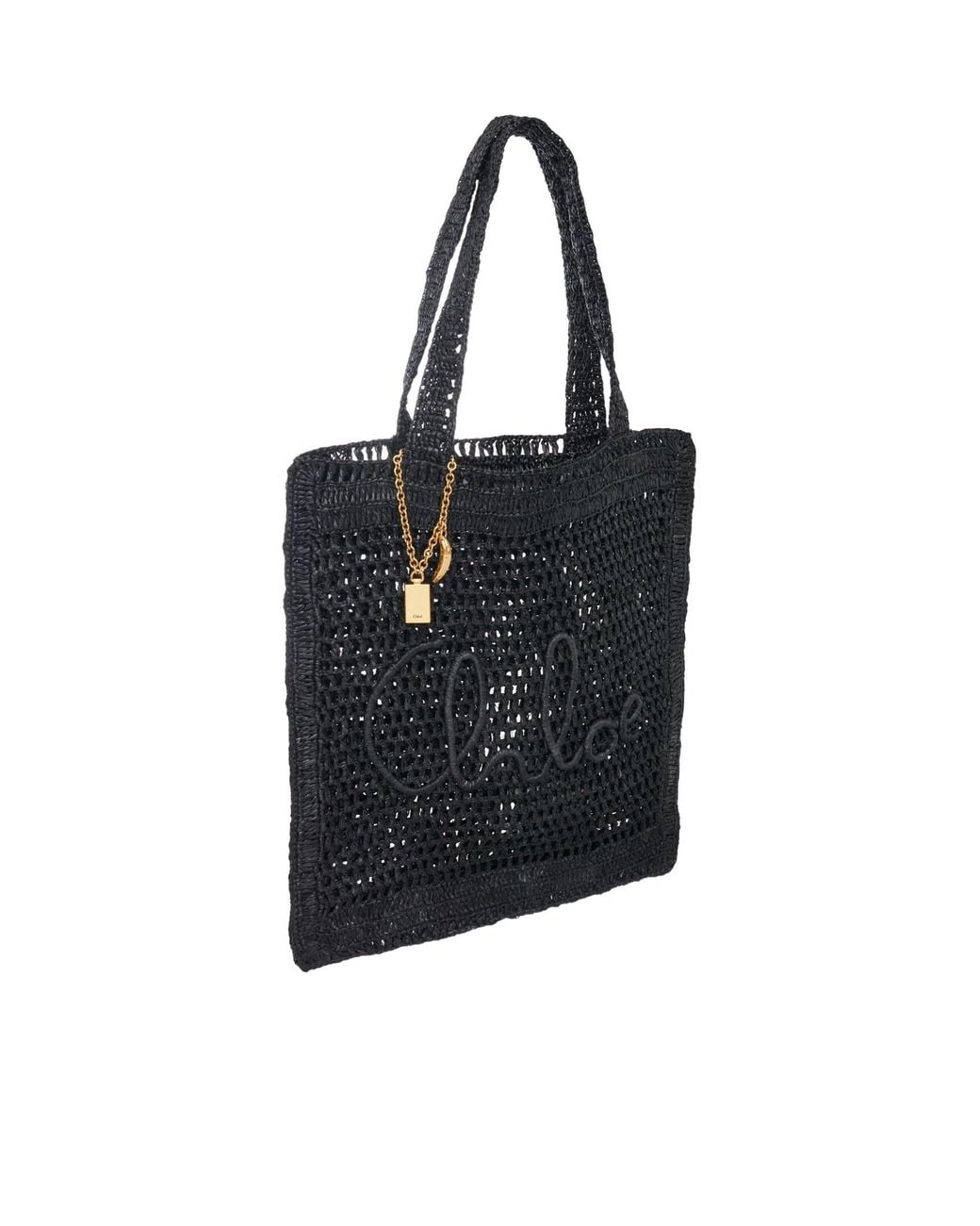 Chloé Black Chloé Summer Banana Logo Detailed Tote Bag