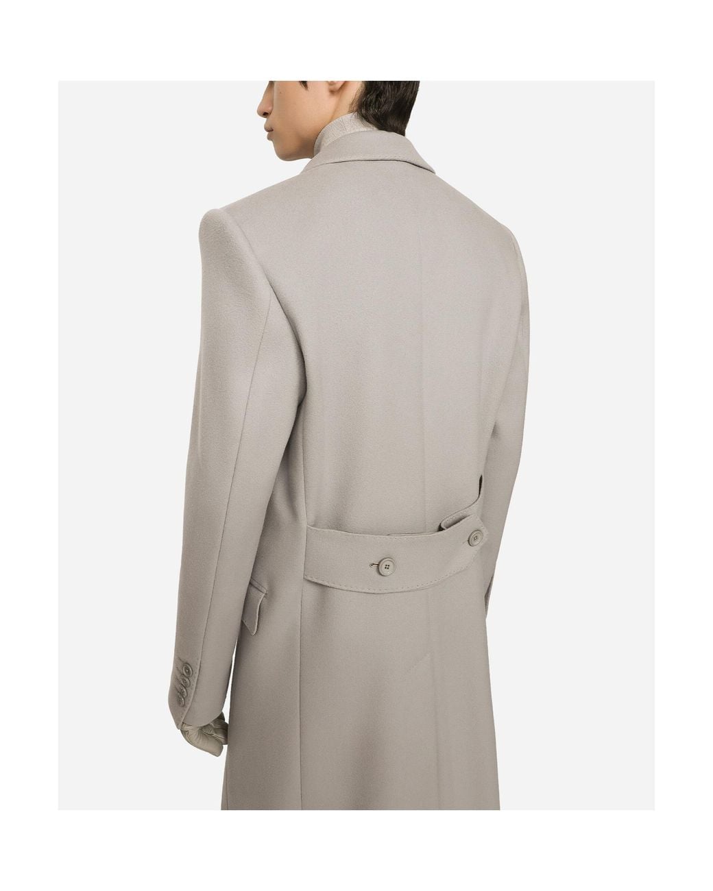 Dolce & Gabbana Gray Single-Breasted Coat for men