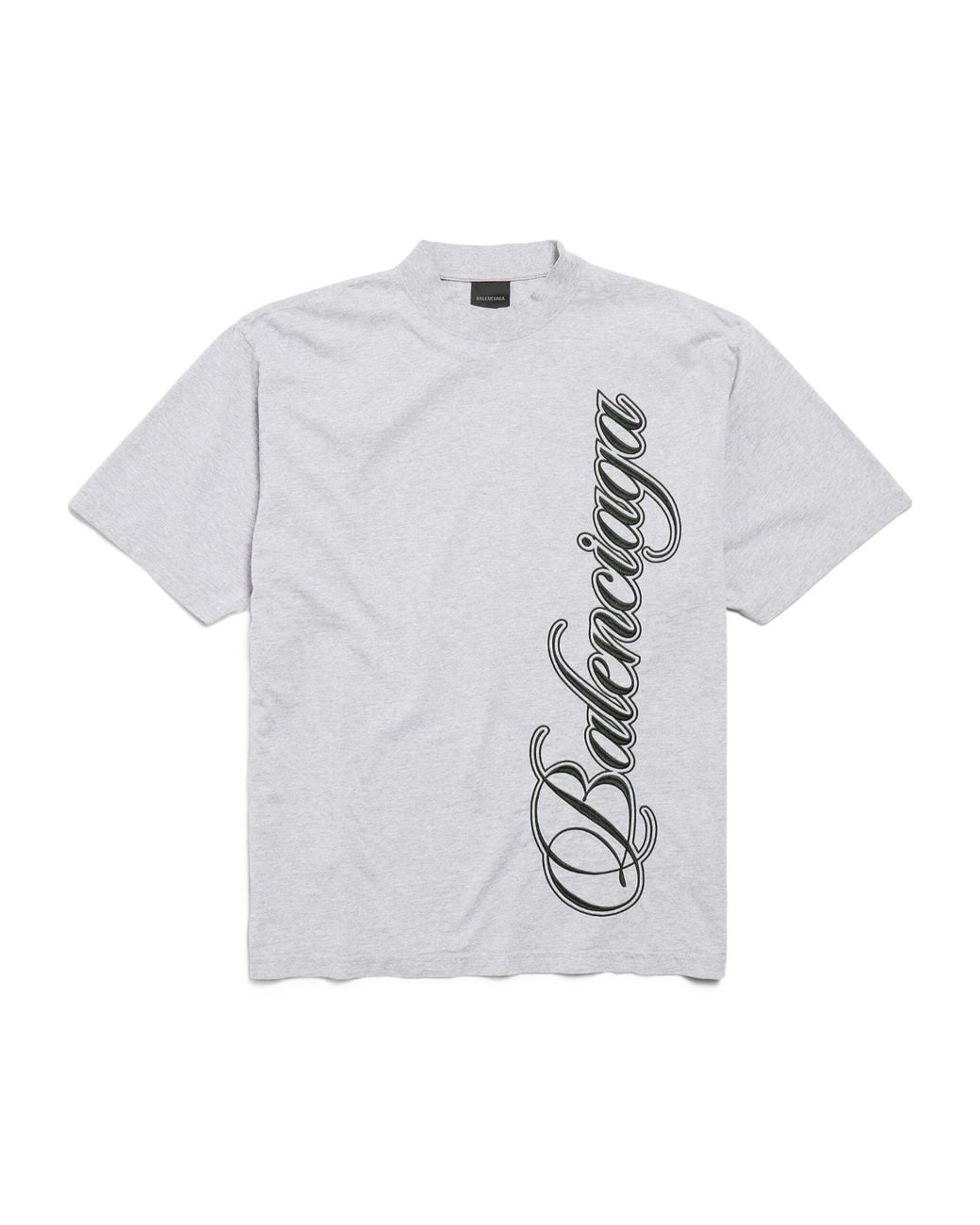 Balenciaga White Cursive Medium Fit T-Shirt for men