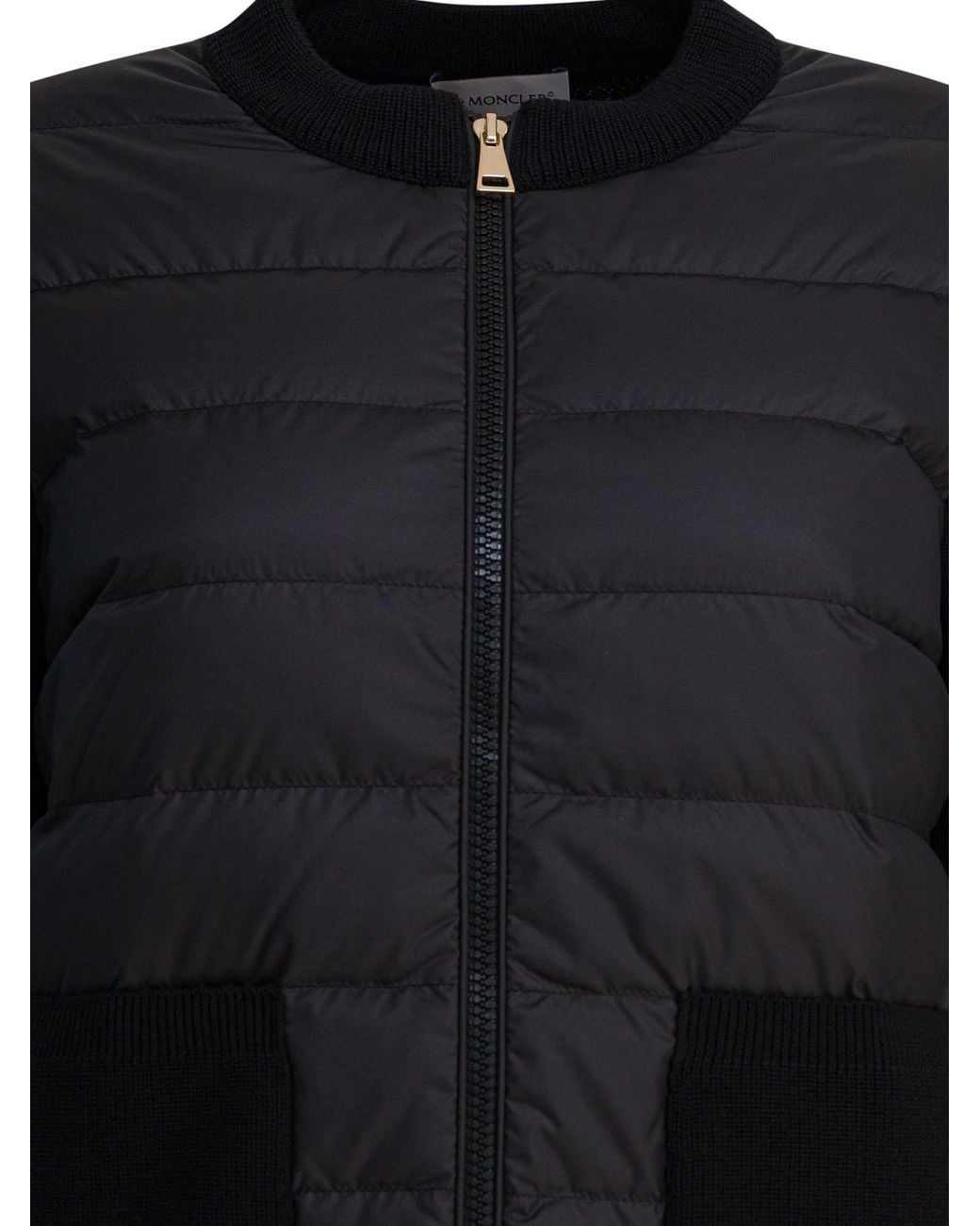 Moncler Black Padded Zip-Up Cardigan