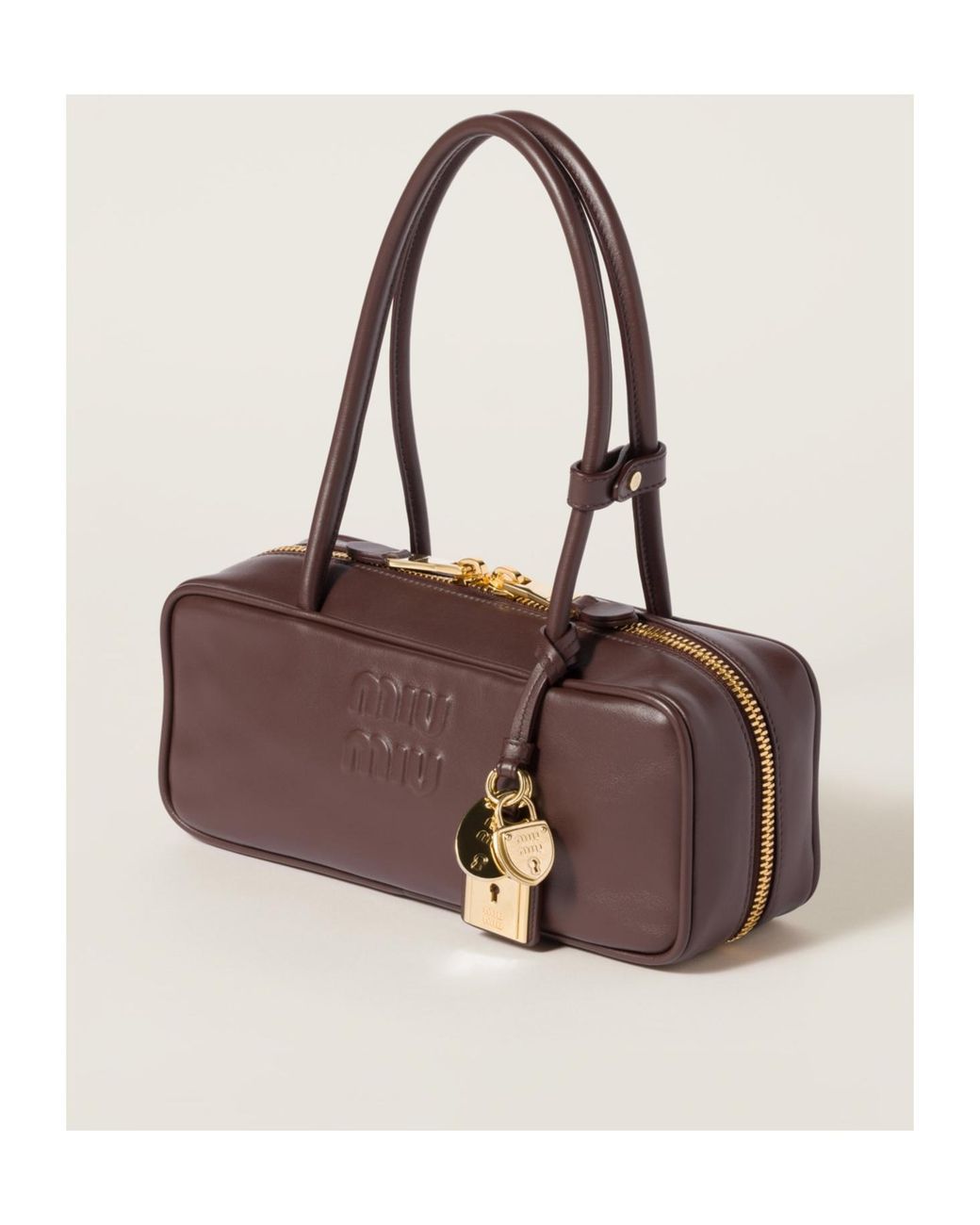 Miu Miu Brown Beau Zipped Shoulder Bag