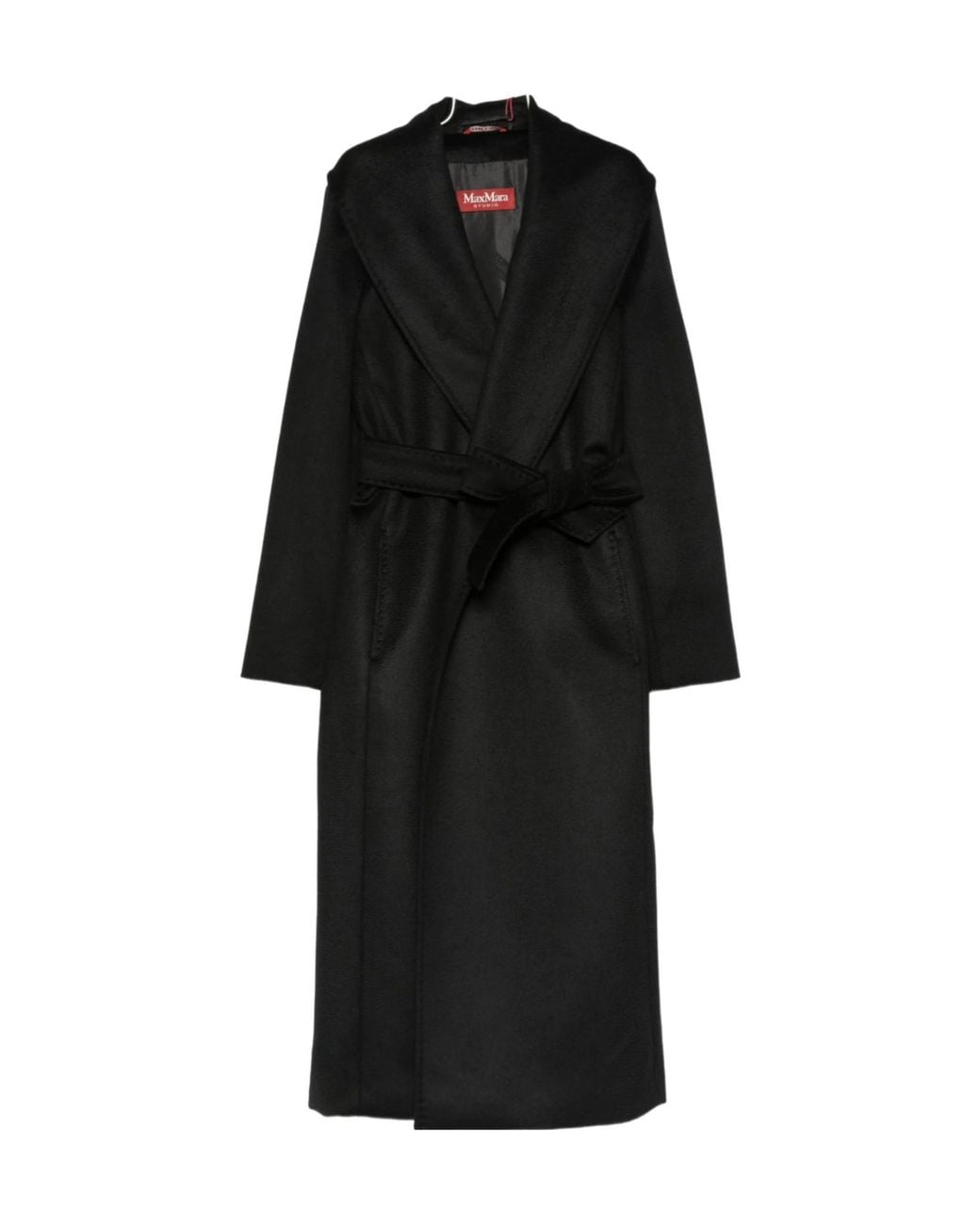 Max Mara Black Collared Long-Sleeved Coat
