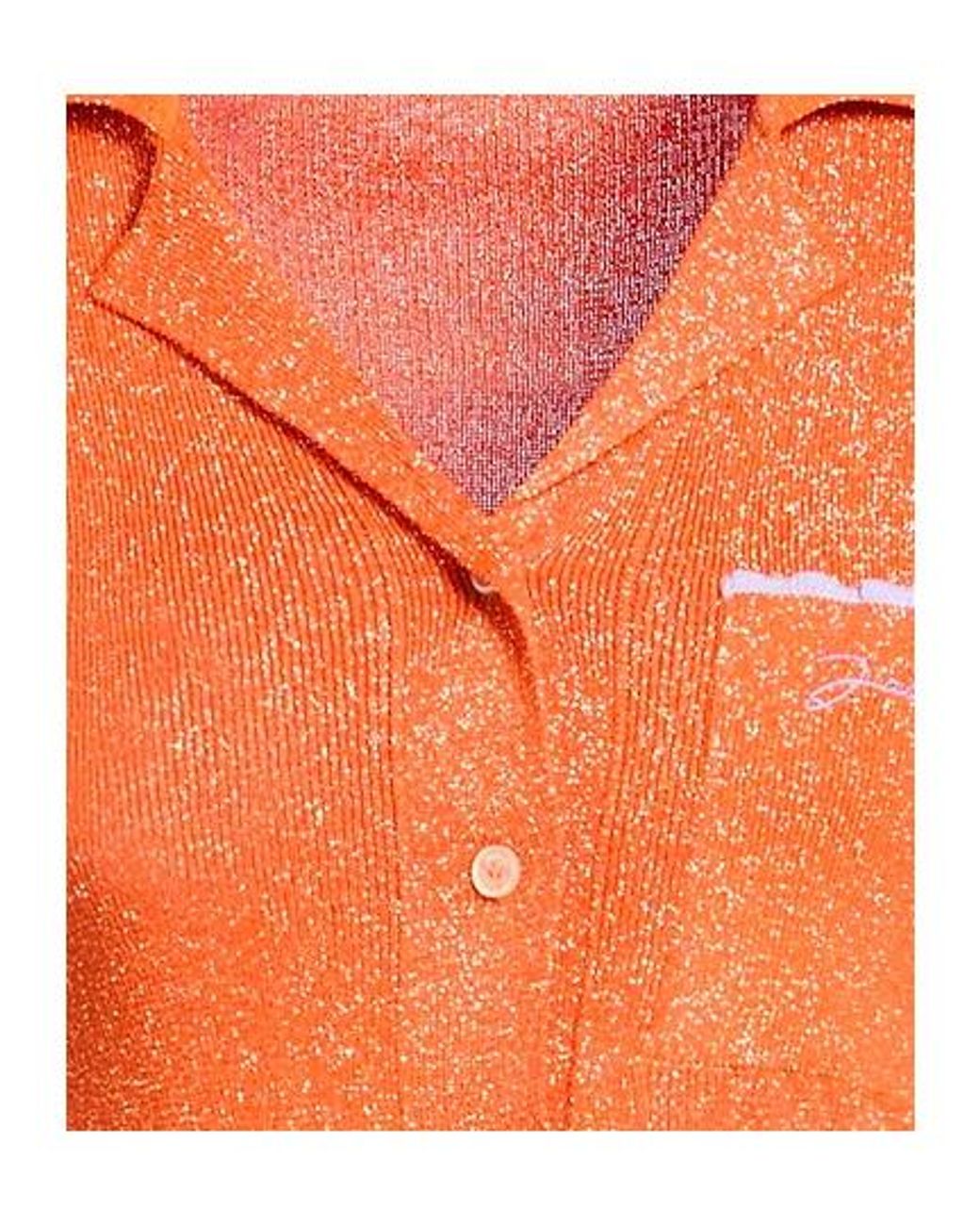 Jacquemus Orange Metallic Knit Shirt