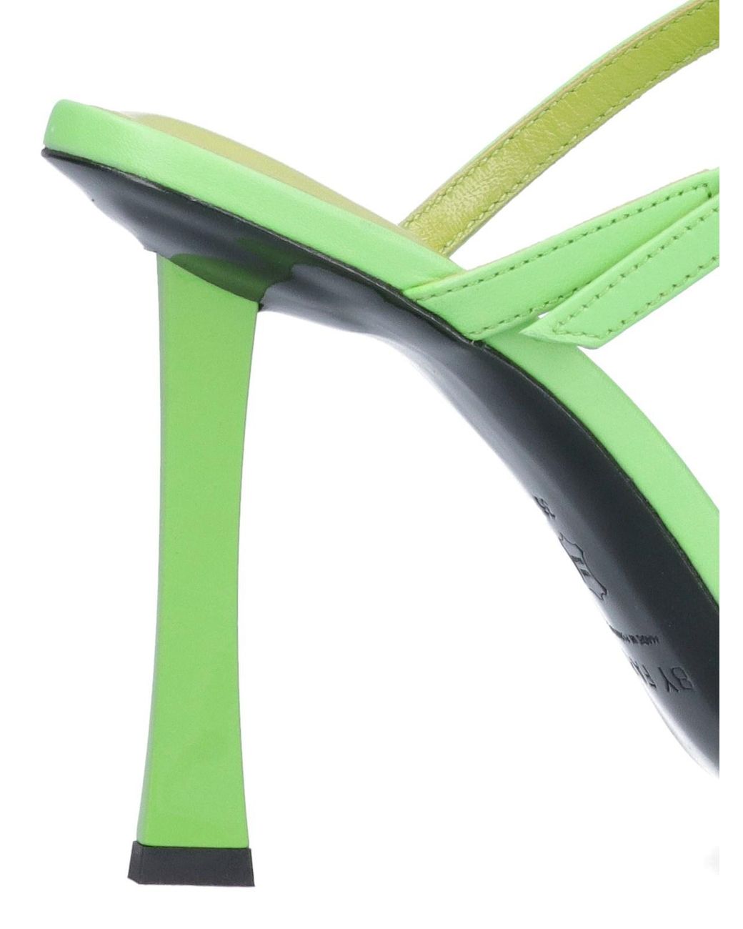 By Far Green Open Toe Slip-On Sandals