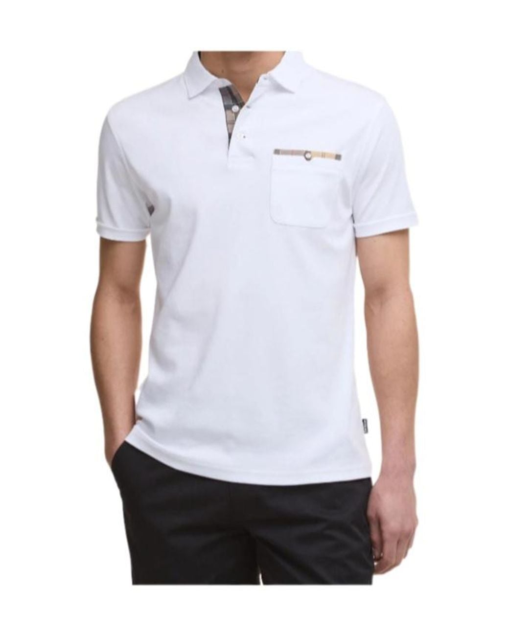 Barbour White Corpatch Tailored Short-Sleeved Polo Shirt for men