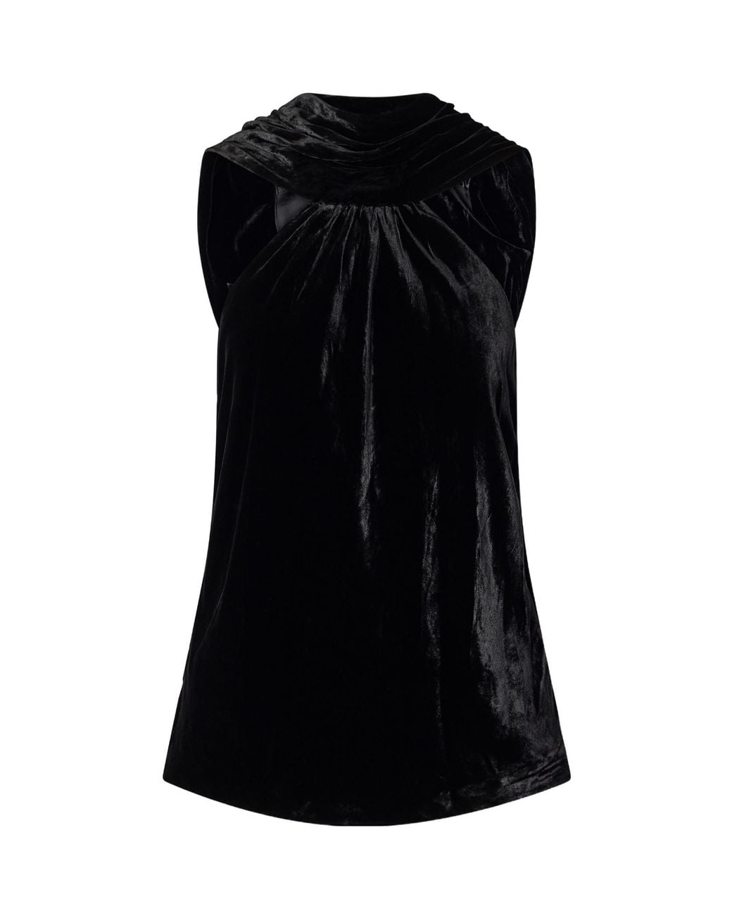 Jonathan Simkhai Black Scarlett Velvet Top