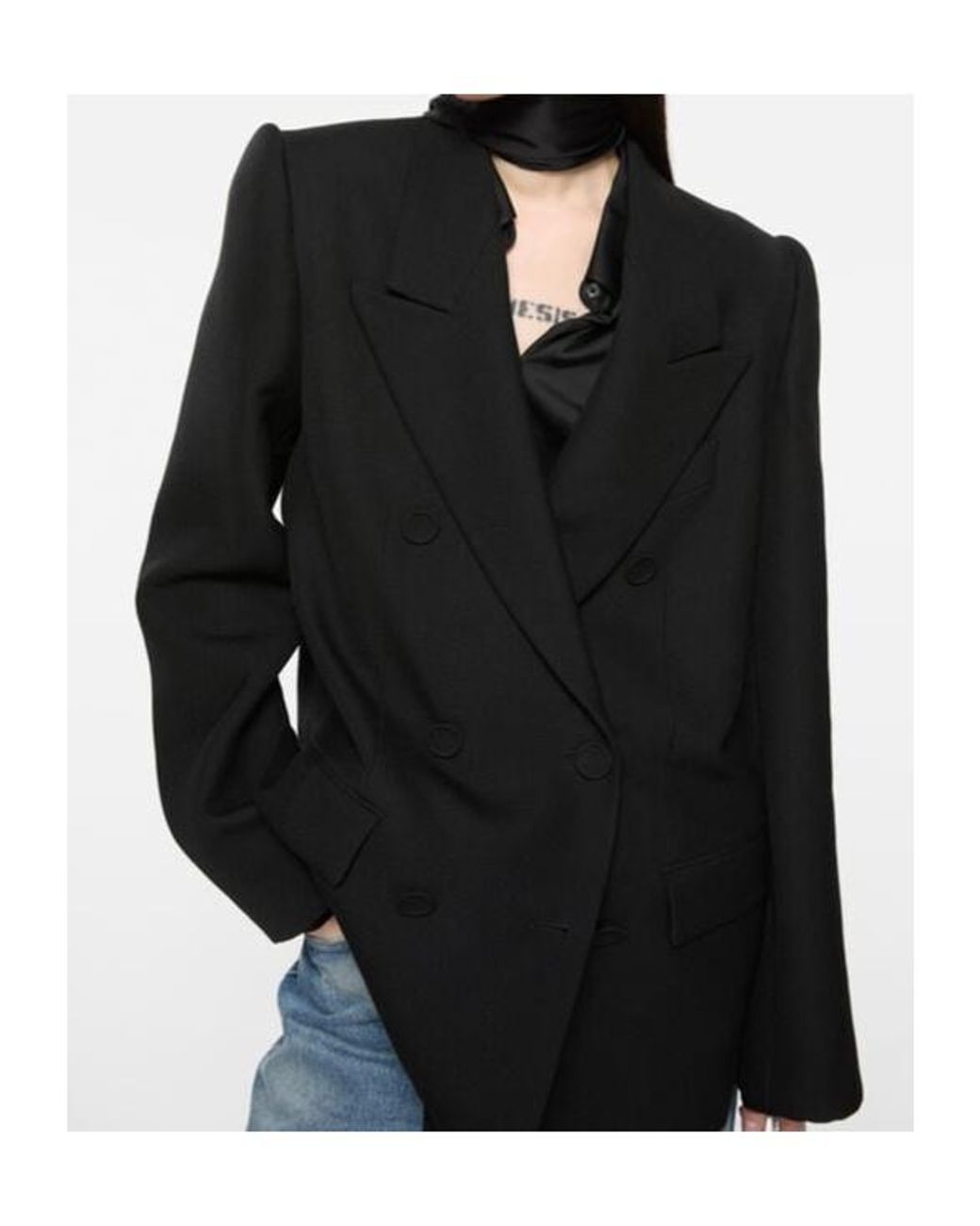 Acne Black Double Breasted Tailored Blazer