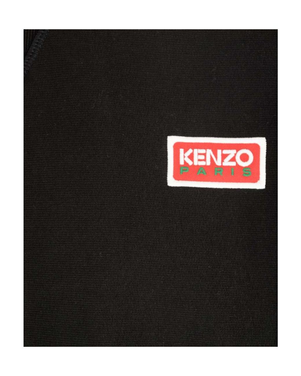 KENZO Black Logo-Patch Crewneck Sweatshirt for men