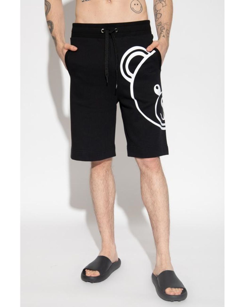 Moschino Black Logo Detail Shorts for men