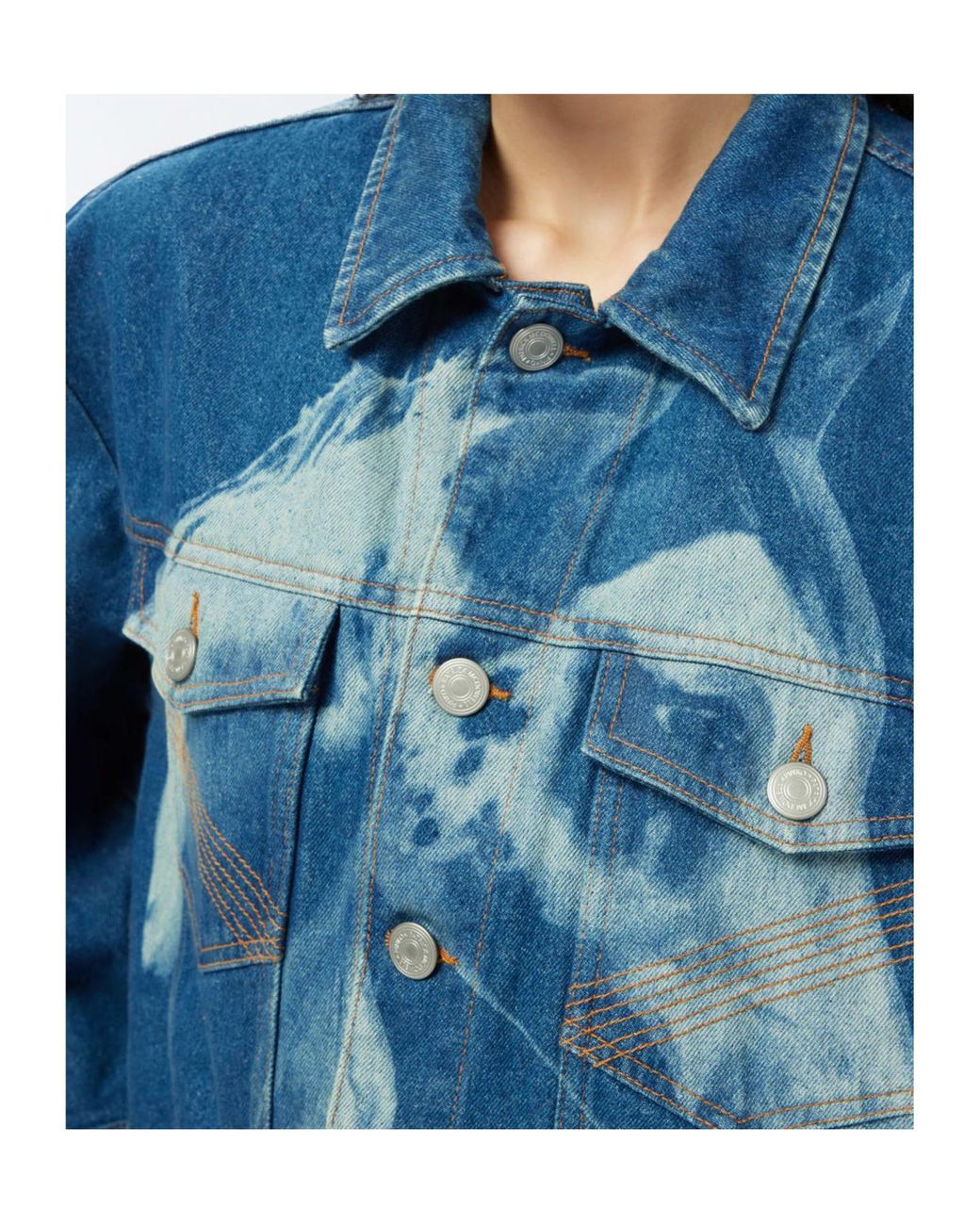 Pinko Blue Horse-Print Denim Jacket