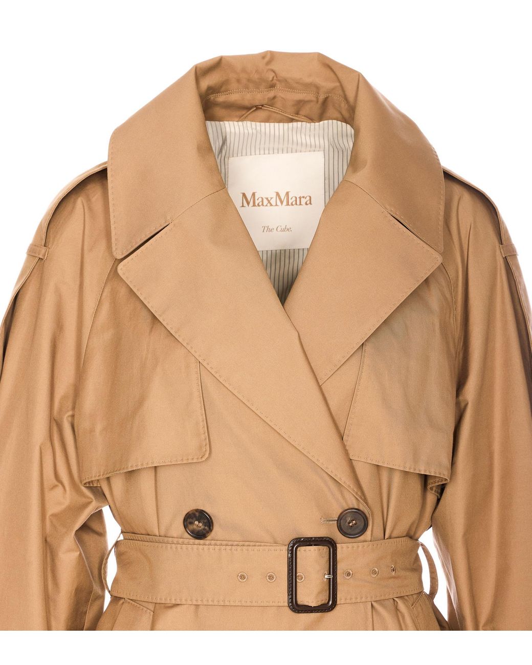 Max Mara Natural Double-Breasted Belted Trench Coat