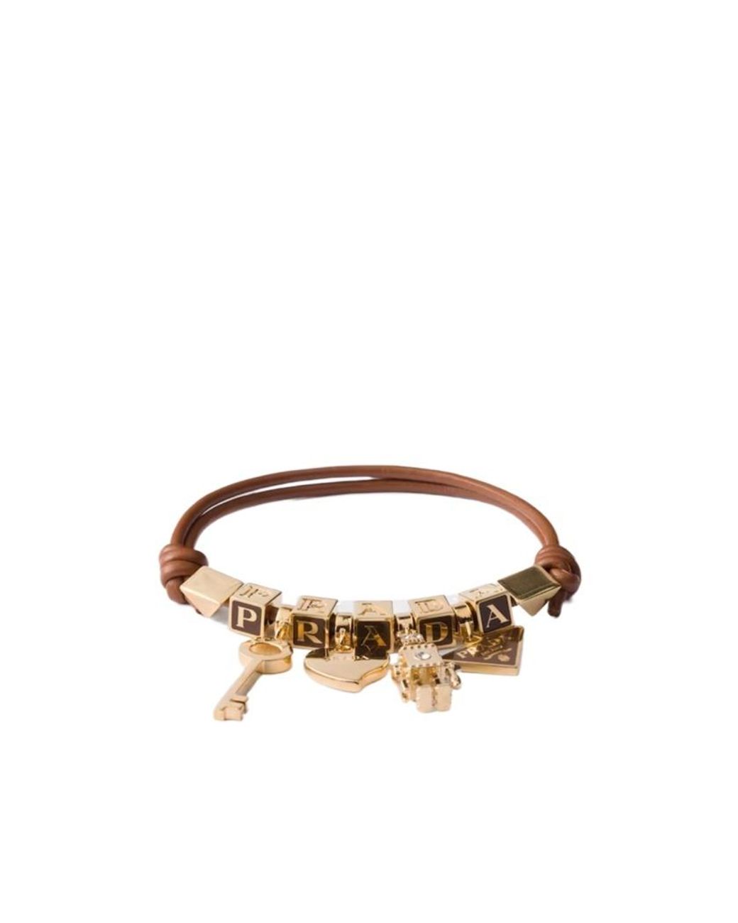 Prada Multicolor Nappa Leather And Metal Bracelet