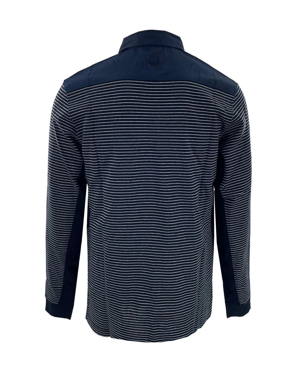 Dunhill Blue Striped Long-Sleeved Polo Shirt for men