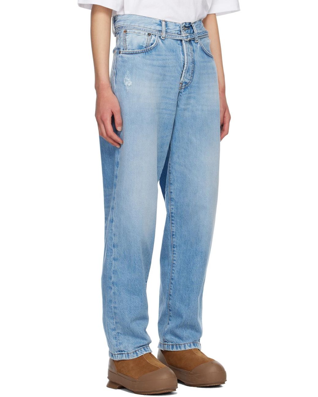 Acne Blue Loose Fit Straight Leg Jeans for men