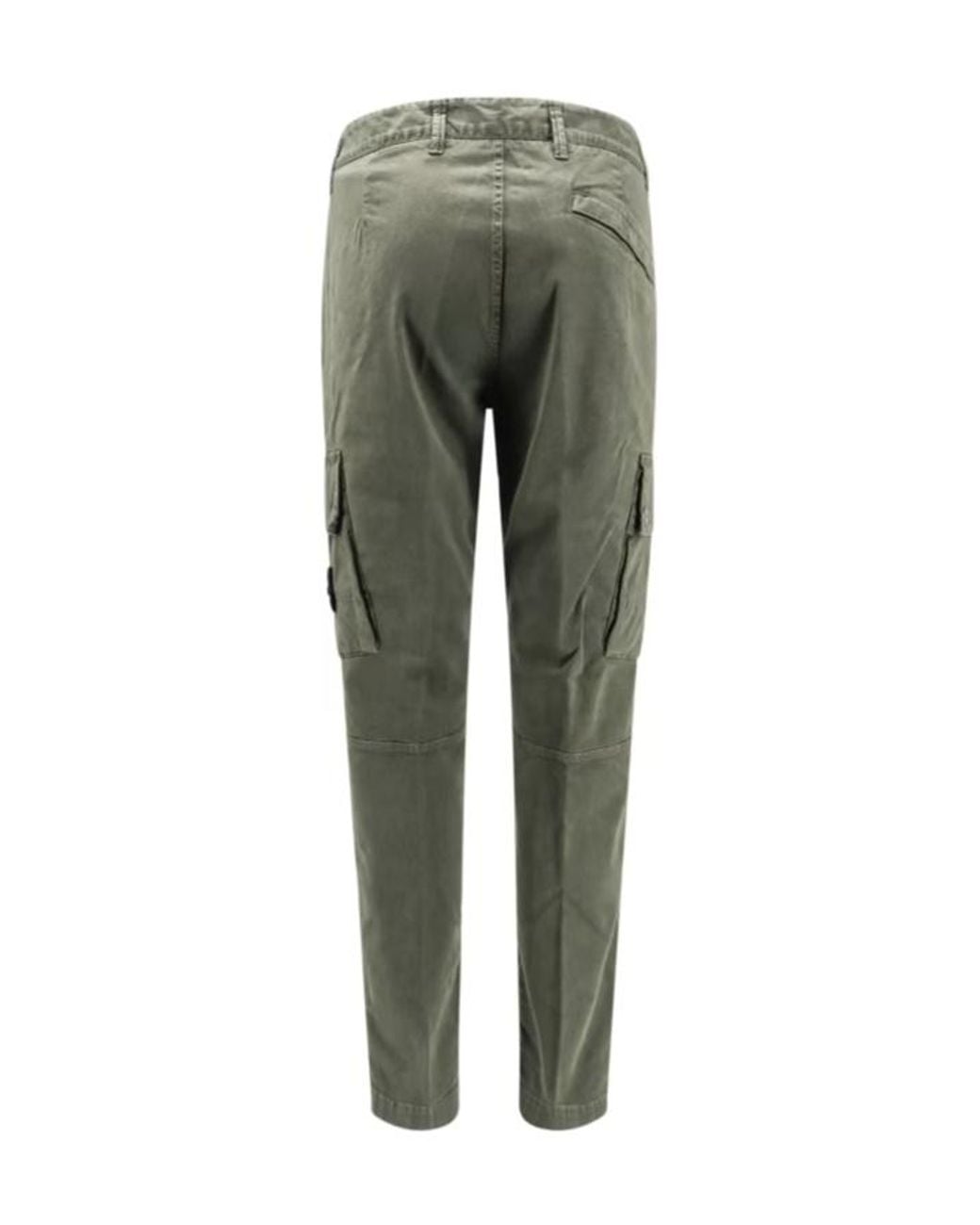 Stone Island Green Logo Patch Straight Leg Pants for men