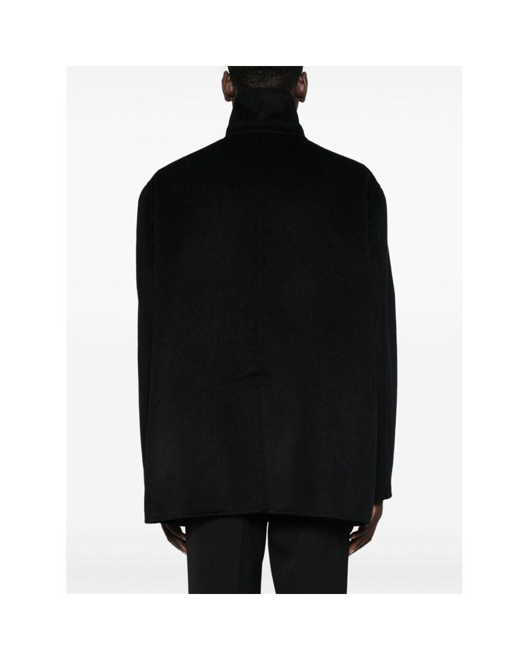 Giorgio Armani Blue Straight Hem Pea Coat for men