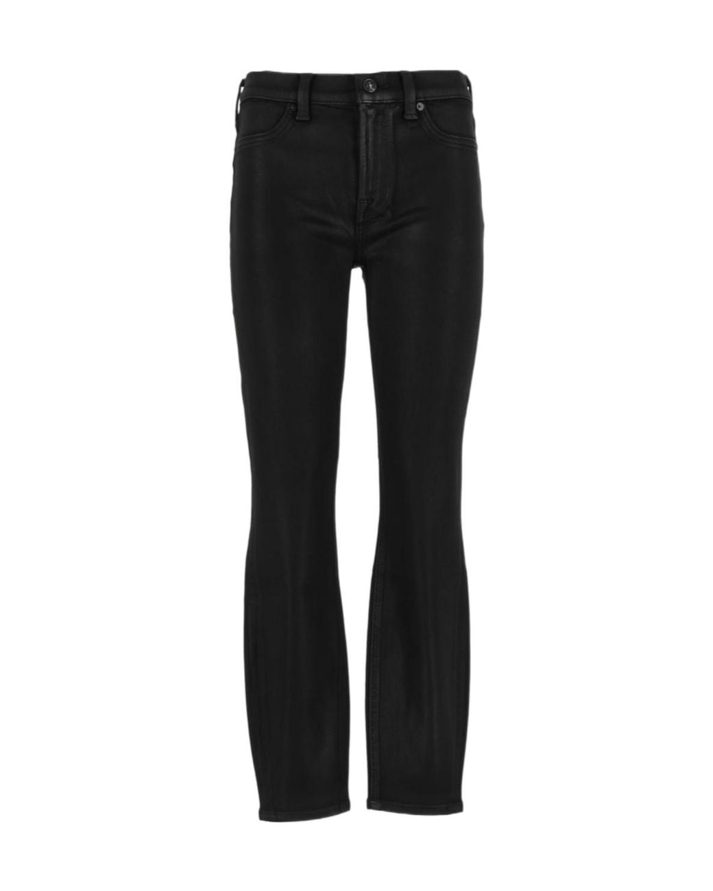 7 For All Mankind Black Coated Skinny Jeans