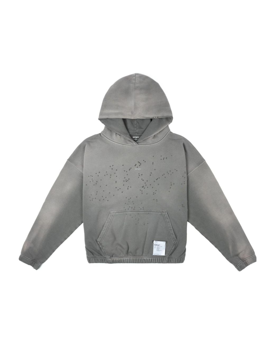 Satisfy Gray Mothtech Distressed Hoodie for men