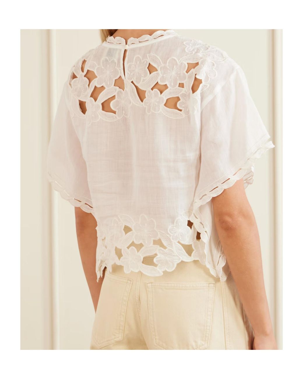 Isabel Marant White Relda Floral Embroidered Top
