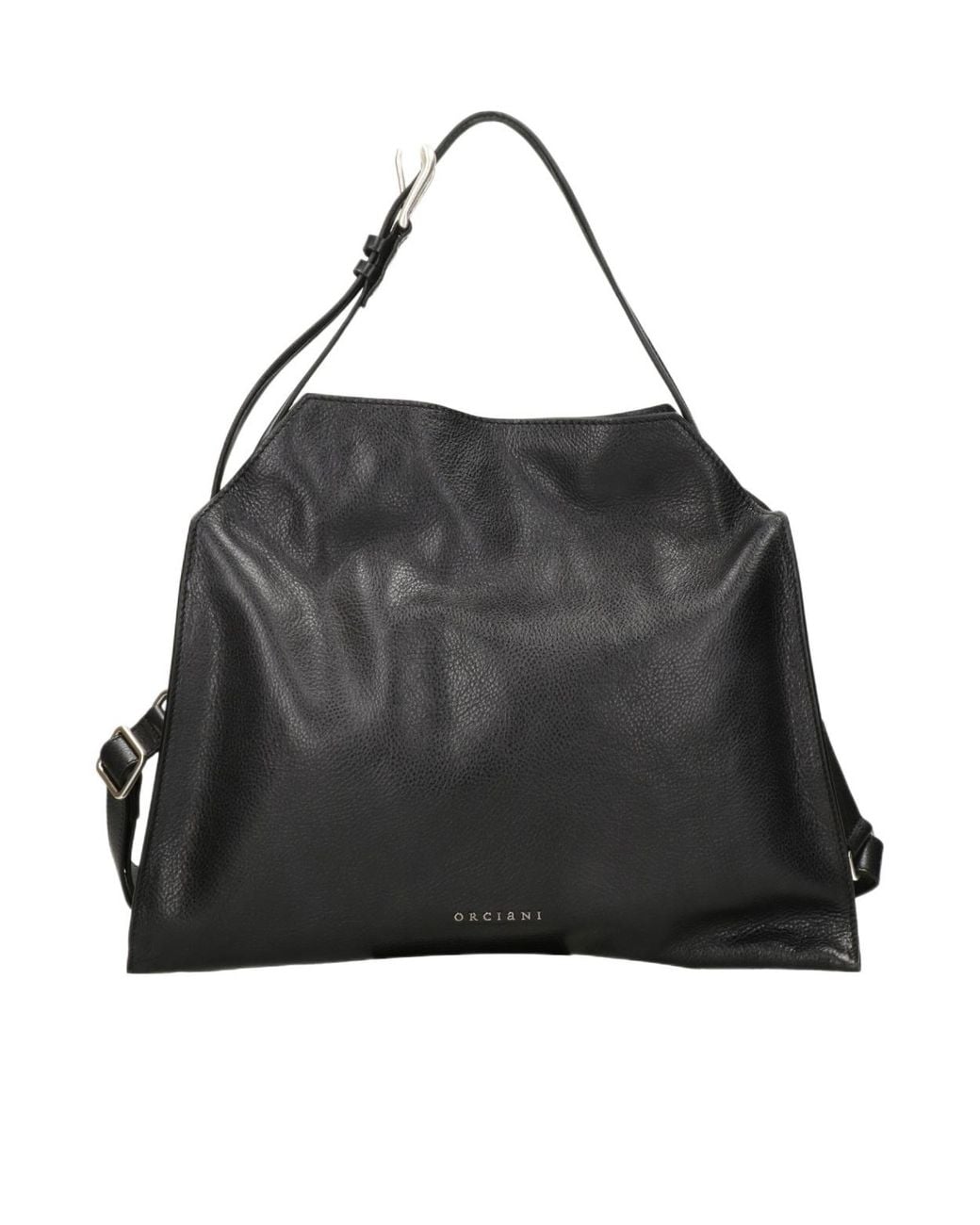 Orciani Black Trinity Peach Midi Shoulder Bag