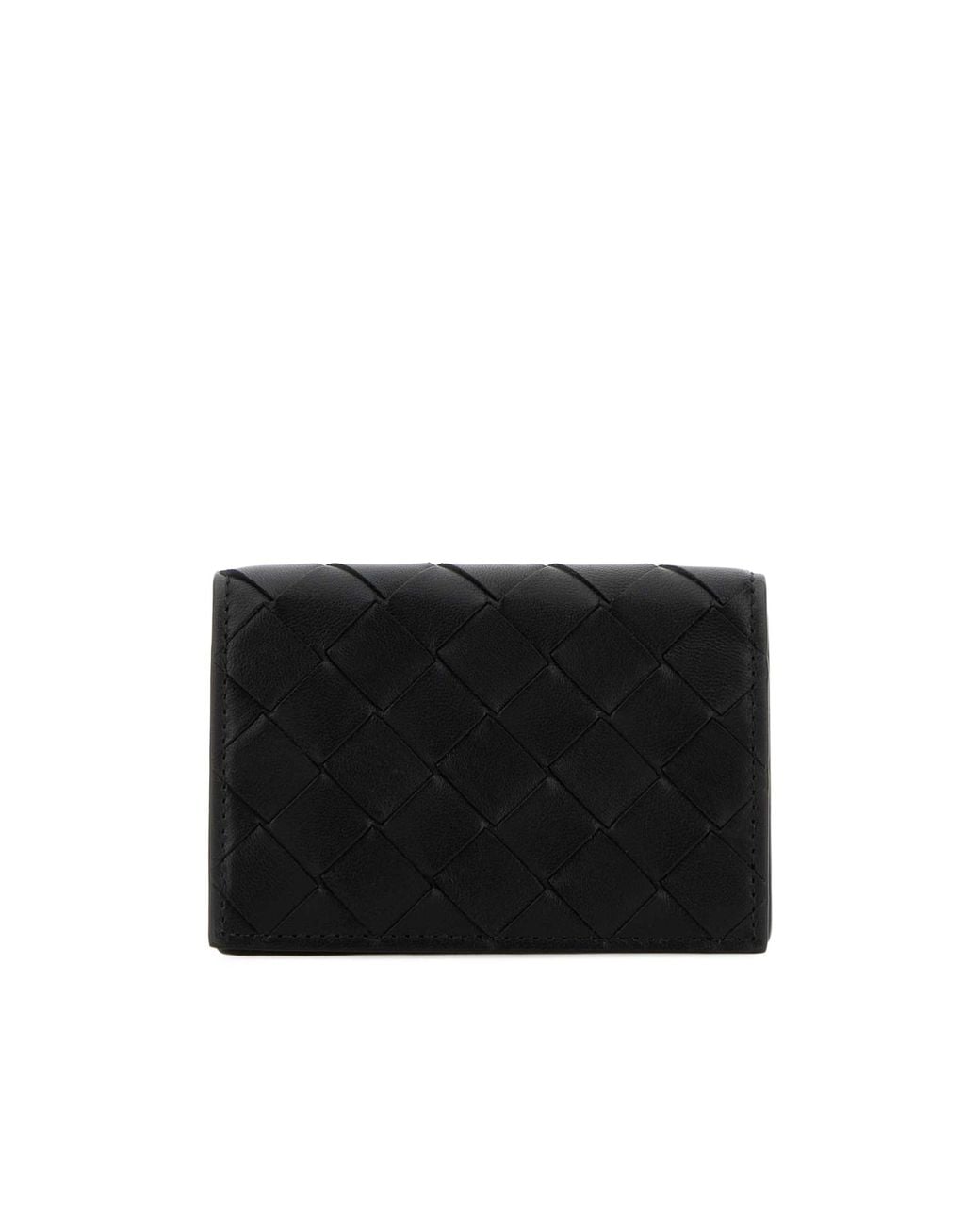 Bottega Veneta Black Intrecciato Business Card Case