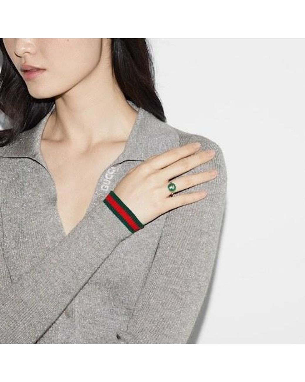 Gucci Green Interlocking 18K Ring