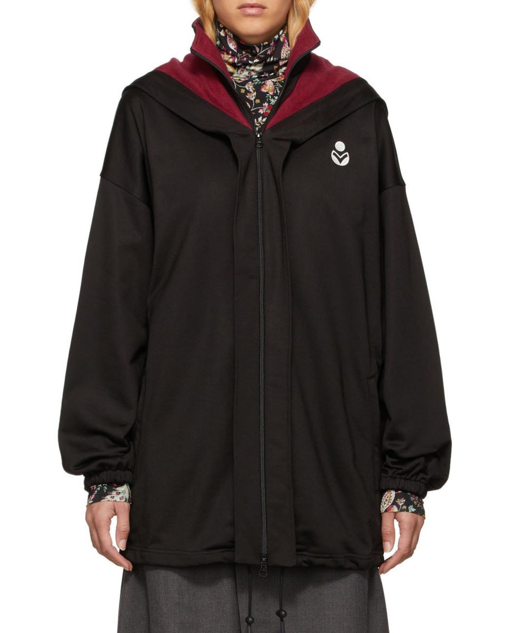 Isabel Marant Black Logo-Print Hooded Jacket
