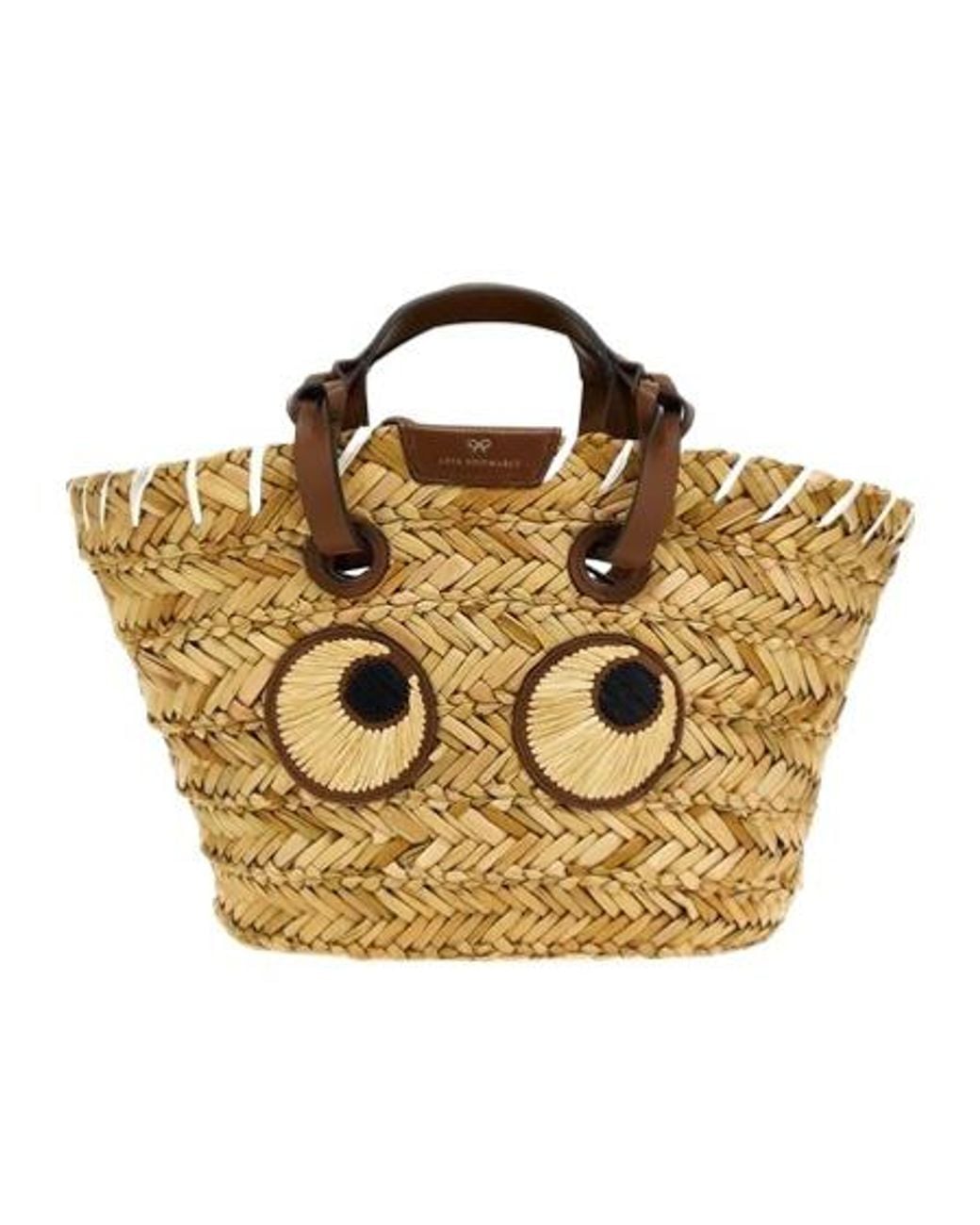 Anya Hindmarch Metallic Small Paper Eyes Basket Bag