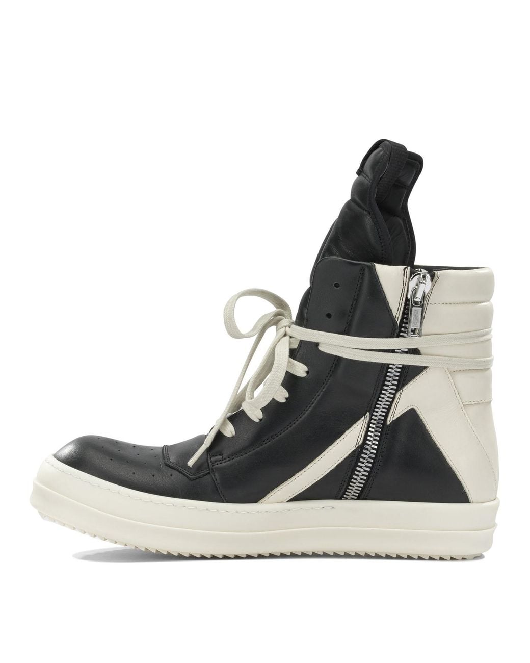 Rick Owens White High Top Lace-Up Sneakers for men