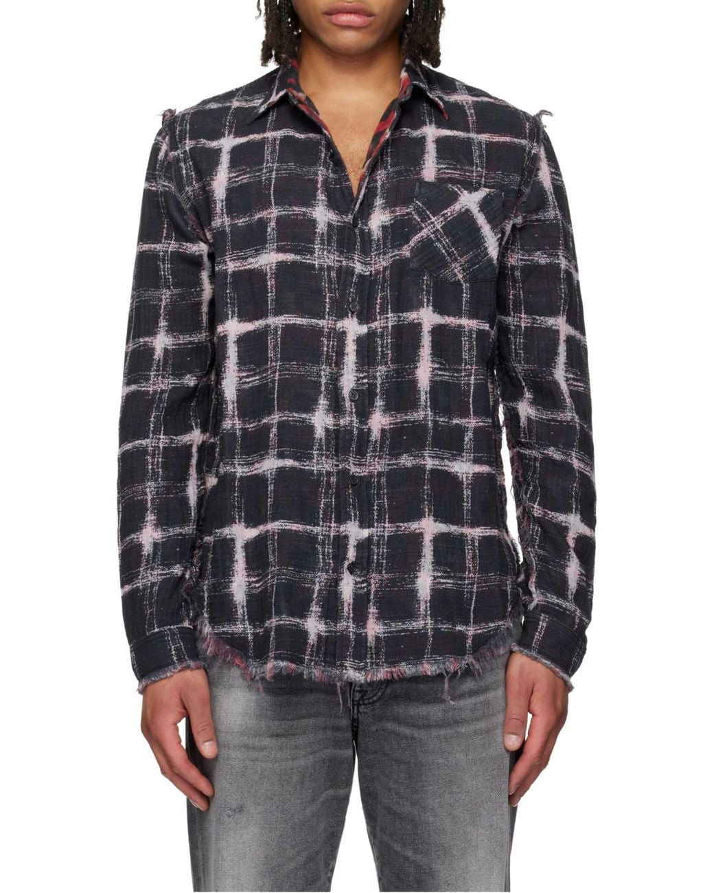 R13 Red Plaid Long-Sleeved Shirt