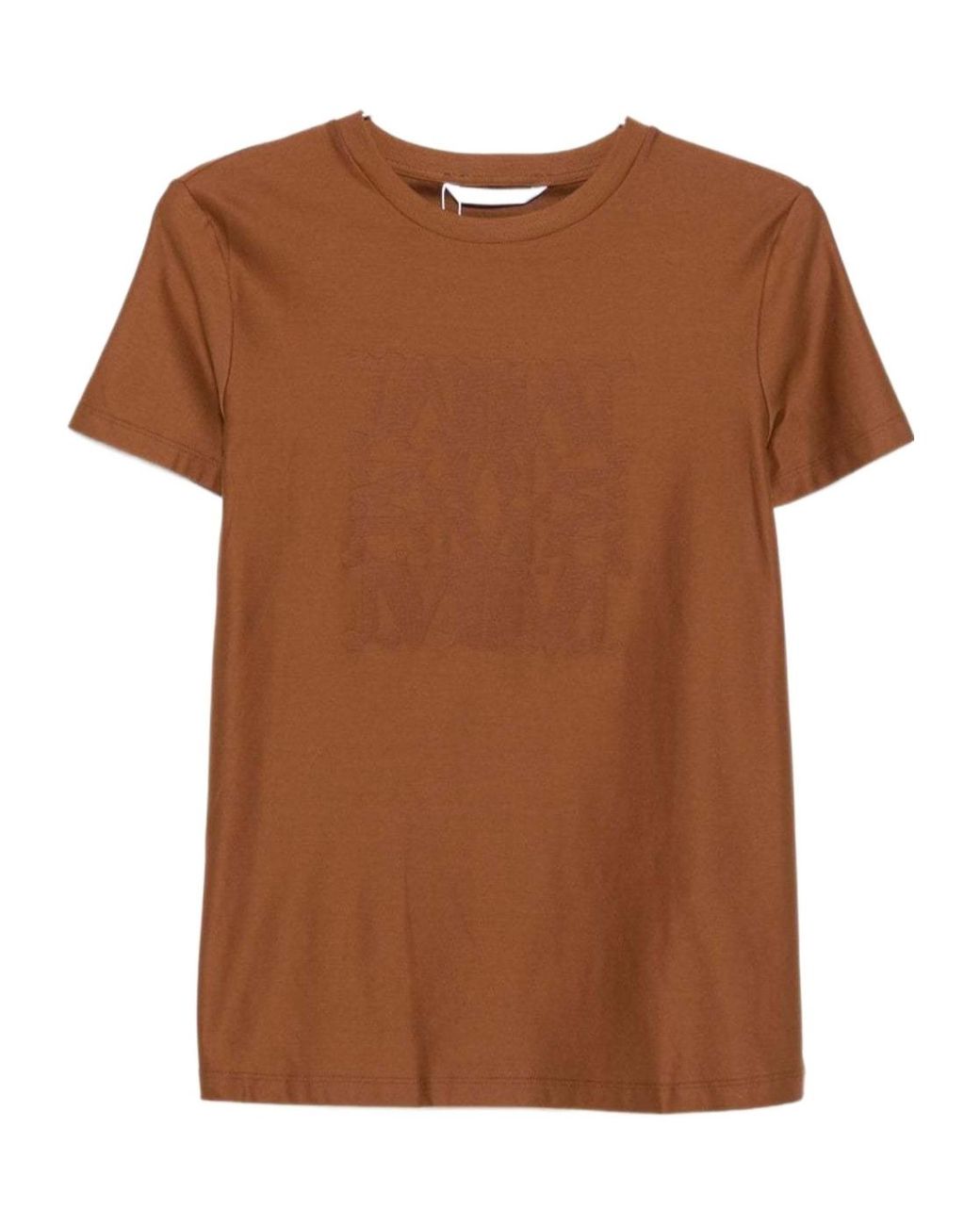 Max Mara Brown Logo Cotton T-Shirt