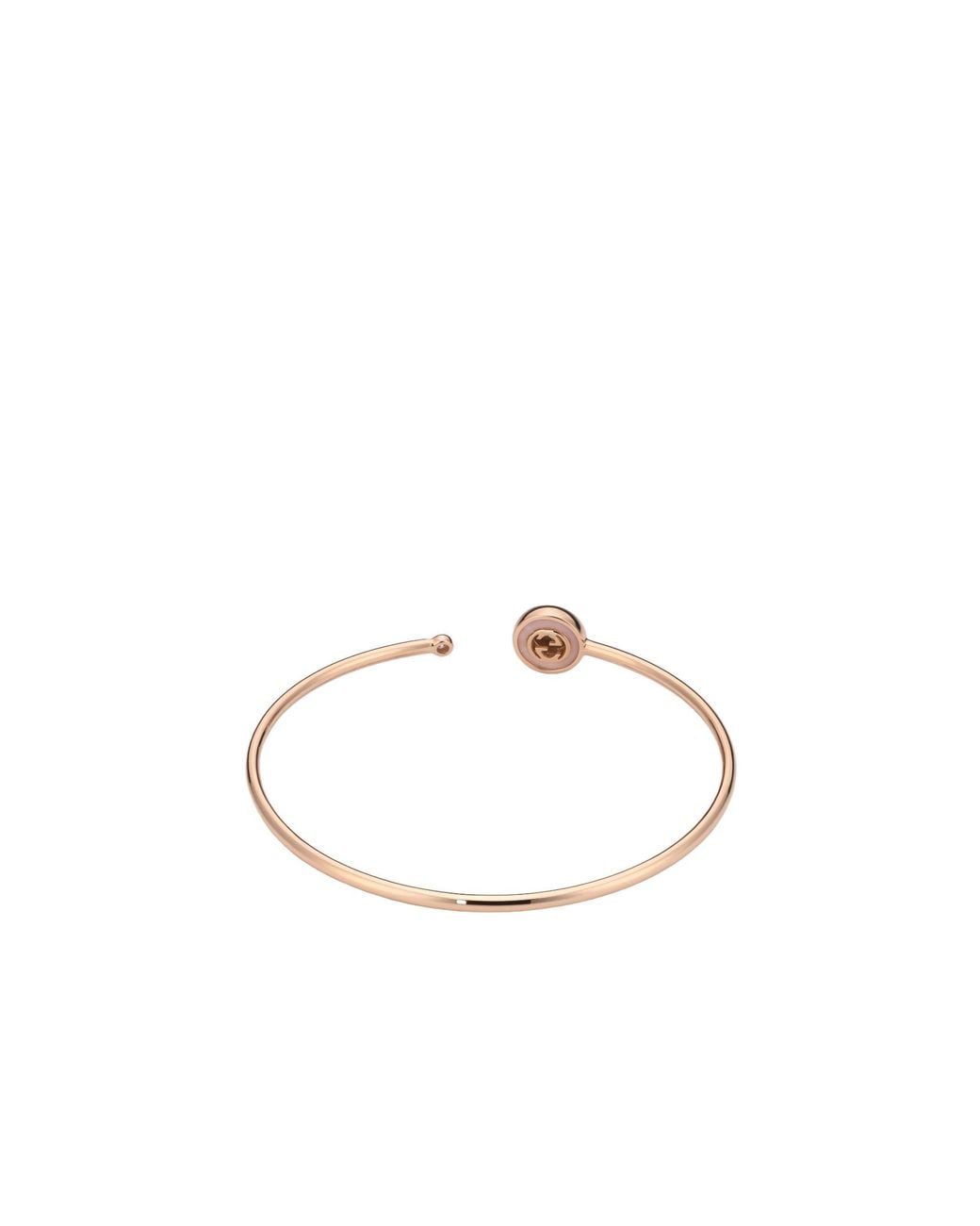 Gucci White Interlocking 18K Bangle Bracelet