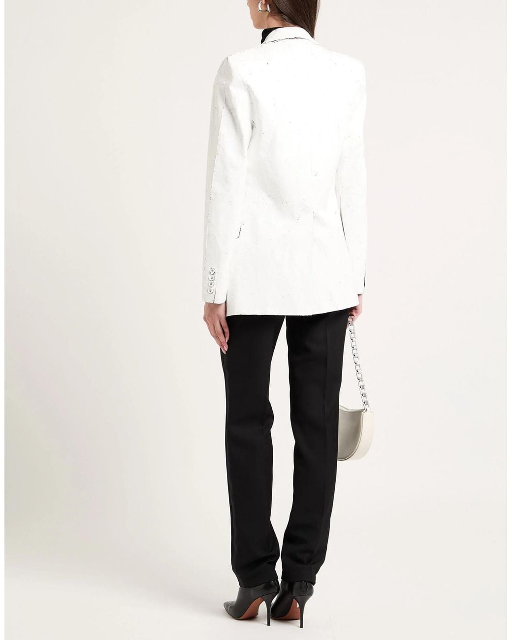 MM6 by Maison Margiela White Single-Breasted Suit Jacket
