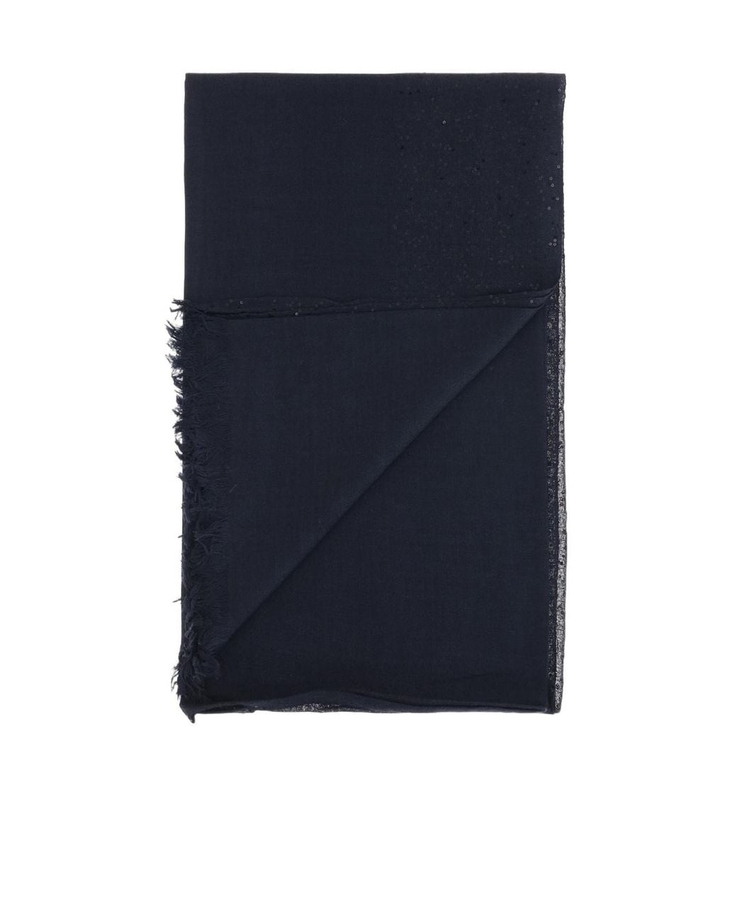Faliero Sarti Blue Rectangular Sequin Scarf
