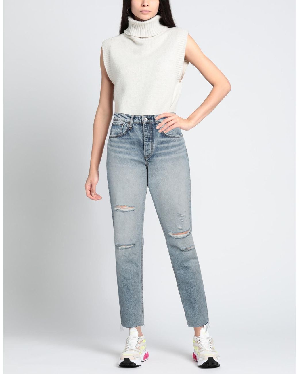 Rag & Bone Blue Plain Colour Baggy Jeans