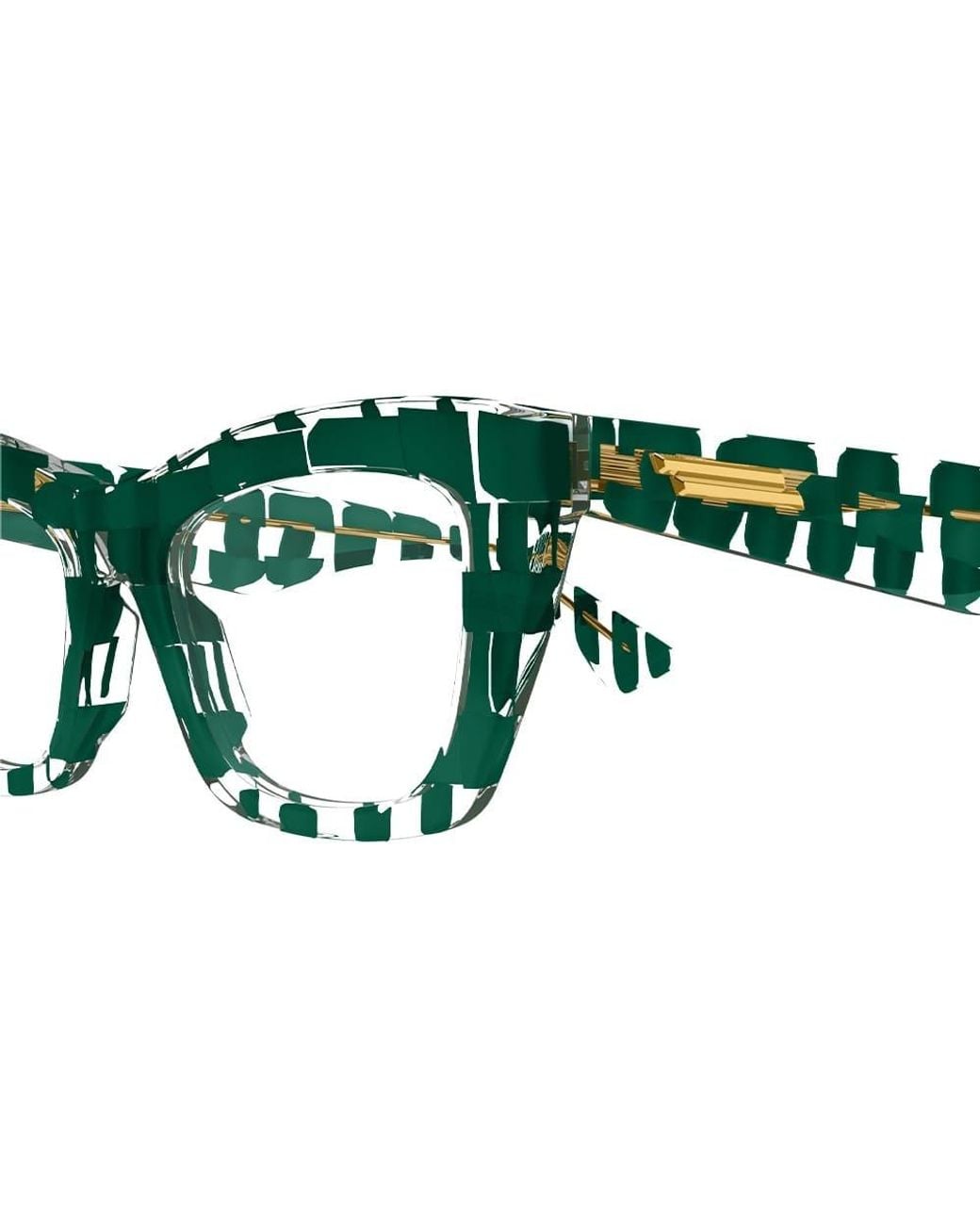 Bottega Veneta Green Eyewear Cat-Eye Frame Glasses