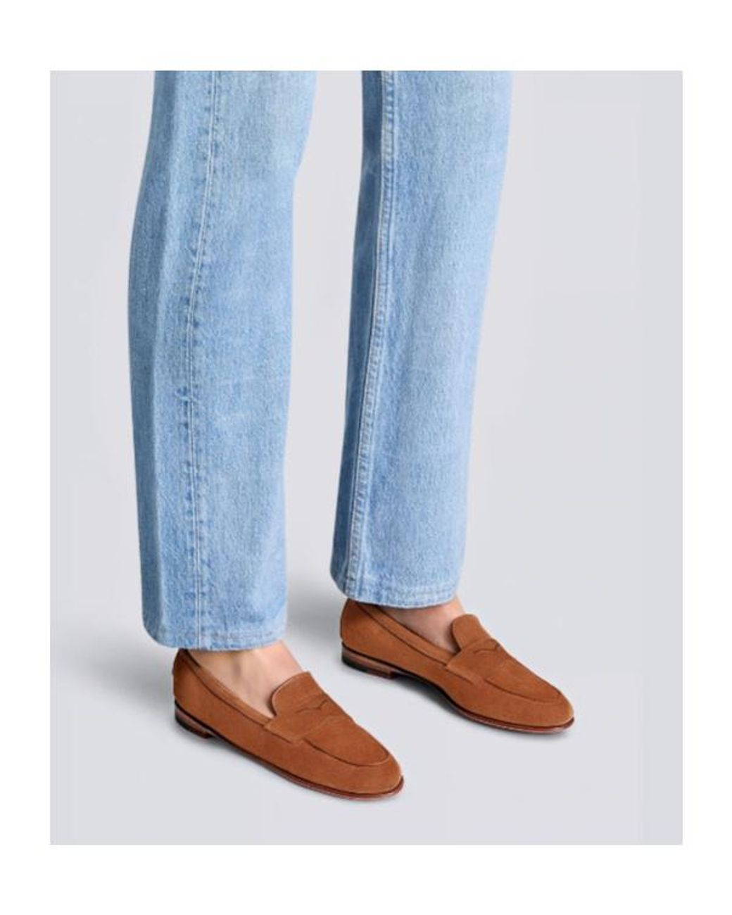 Santoni Brown Round-Toe Penny Loafers