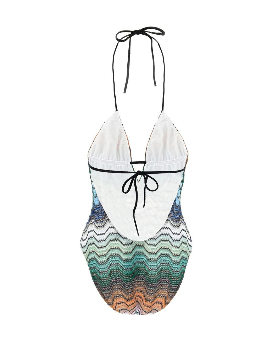 Missoni Blue Chevron Halterneck Swimsuit