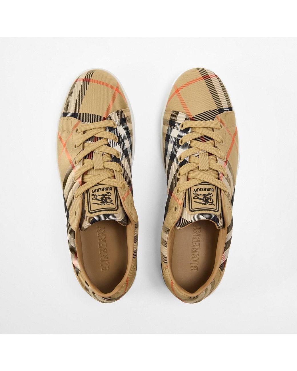 Burberry Natural Plaid Casual Shoes for men