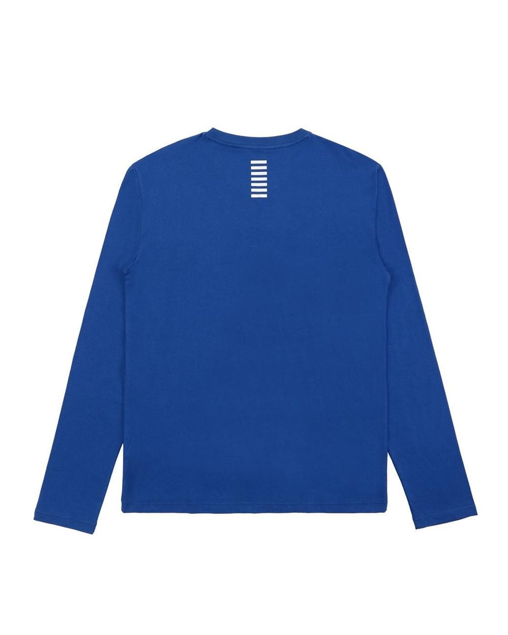 EA7 Blue Round Collar Logo T-Shirt for men
