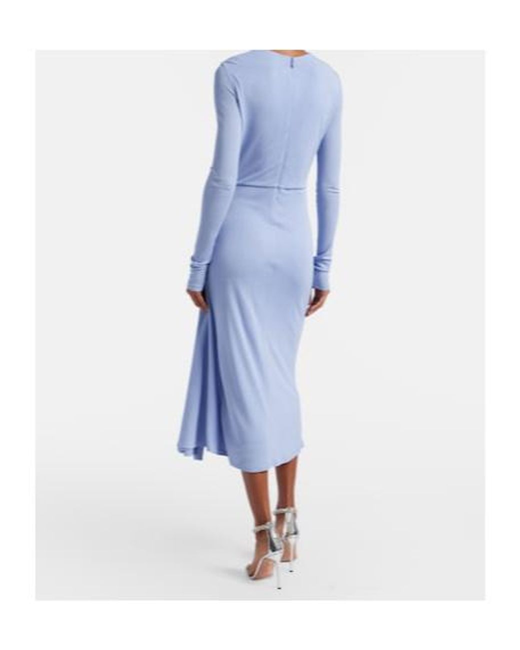 Erdem Blue Draped Jersey Midi Dress