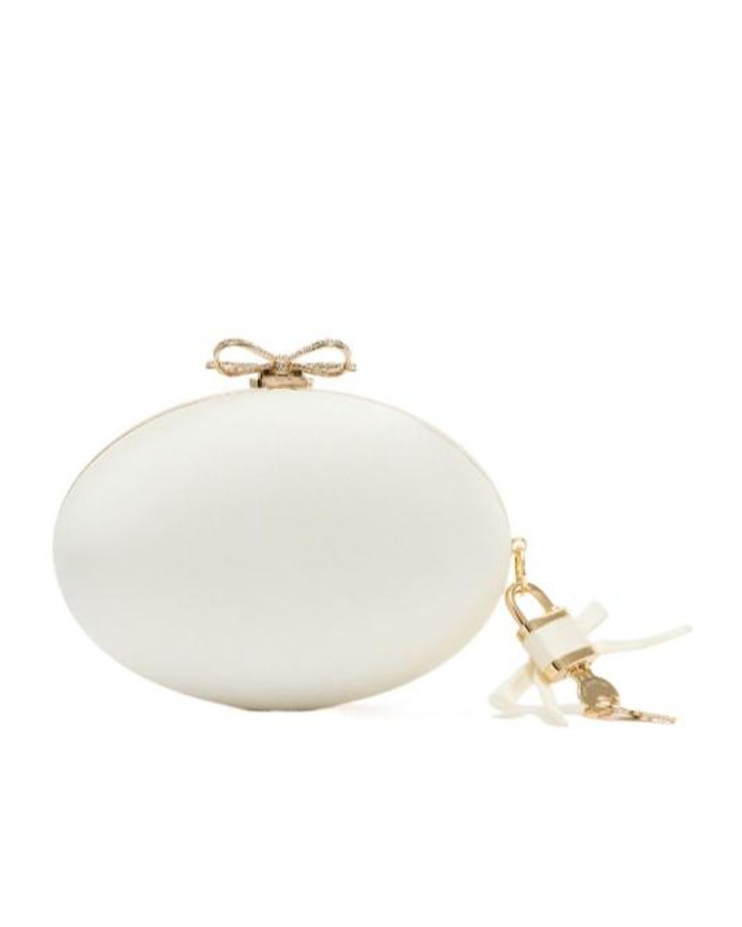 Self-Portrait White Oval Chain Clutch Bag