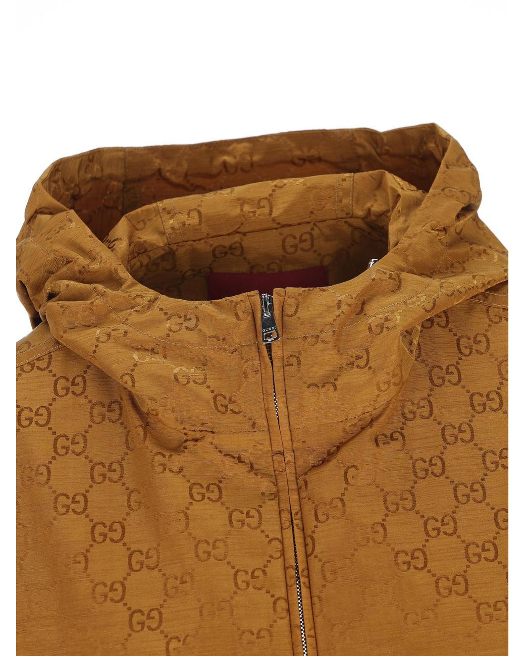 Gucci Brown Monogrammed Zip-Up Jacket