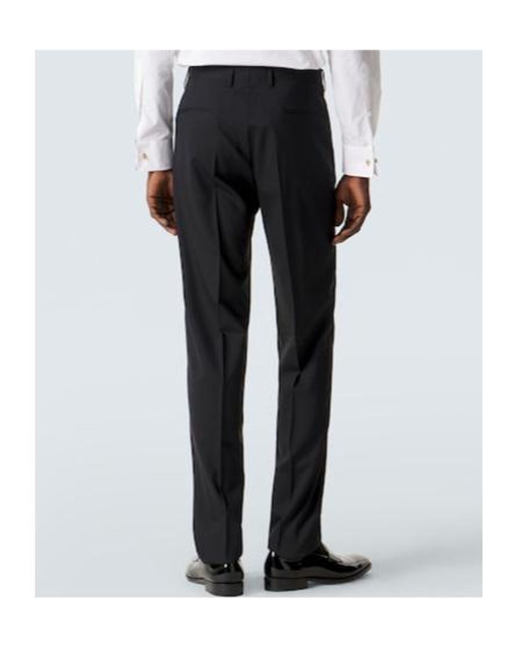 Lardini Black Wool Tuxedo Pants for men