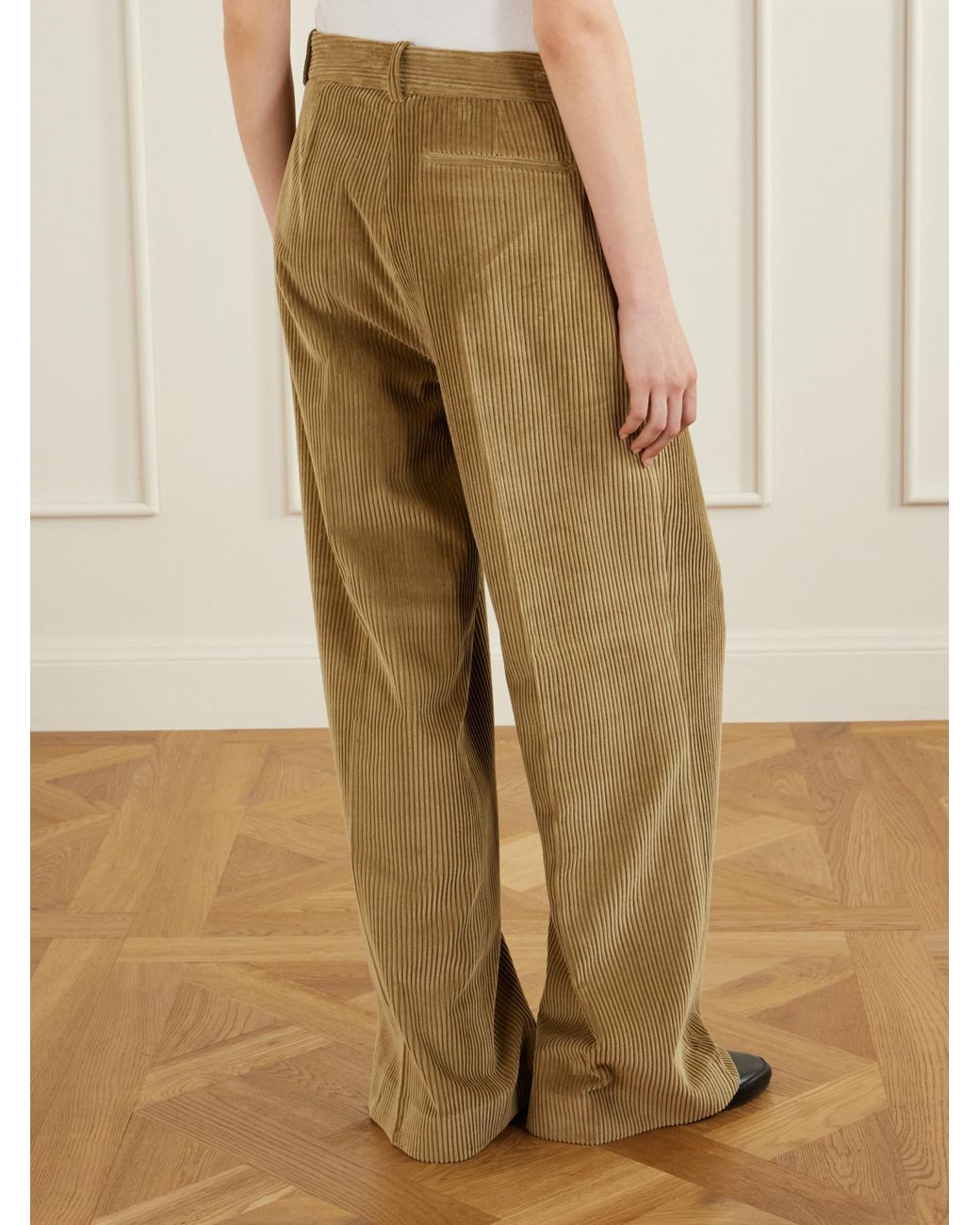 Rohe Natural Cotton-Corduroy Wide-Leg Pants