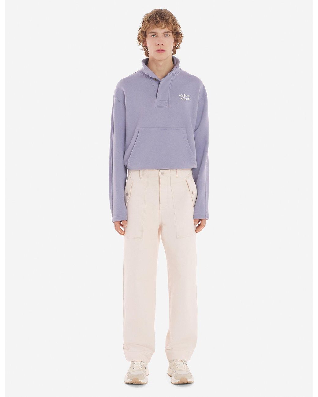 Maison Kitsuné White Maison Kitsuné Logo Patch Straight-Leg Jeans for men