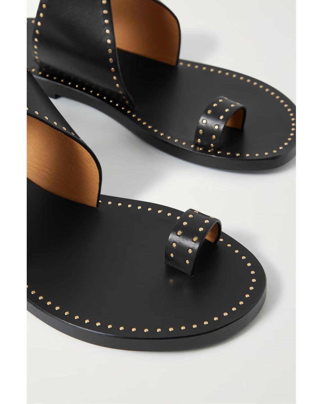 Isabel Marant Black Cross-Strap Studded Open-Toe Sandals